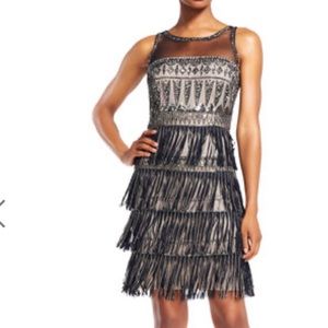 Adrianna Papell beaded fringe dress worn once